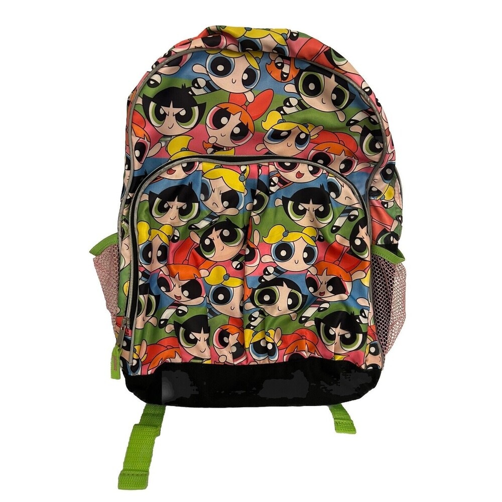 Powerpuff Girls Classic Backpack 16" Side Mesh Pockets Cartoon Network READ
